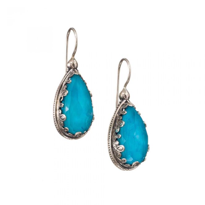 Aegean colors teardrop earrings in Sterling Silver - Image 2
