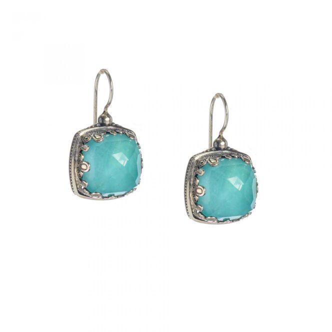Aegean colors big square earrings in sterling silver - Image 2