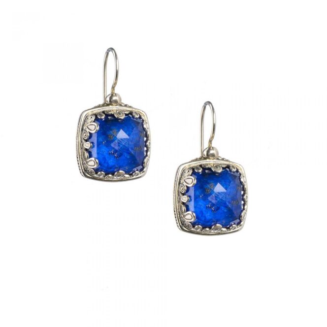 Aegean colors big square earrings in sterling silver - Image 4