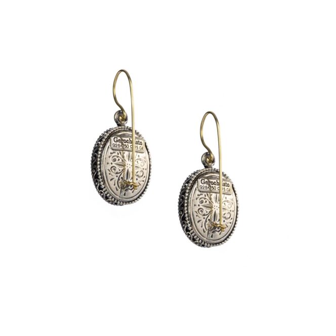 Garden shadows oval earrings in 18K Gold and Sterling Silver - Image 2