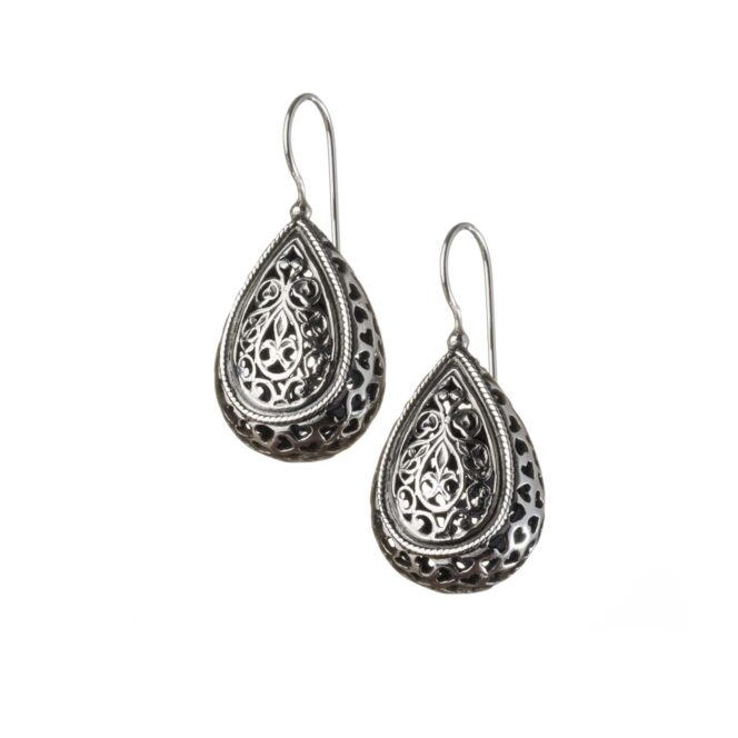 Garden Shadows Big drop earrings in Sterling Silver.