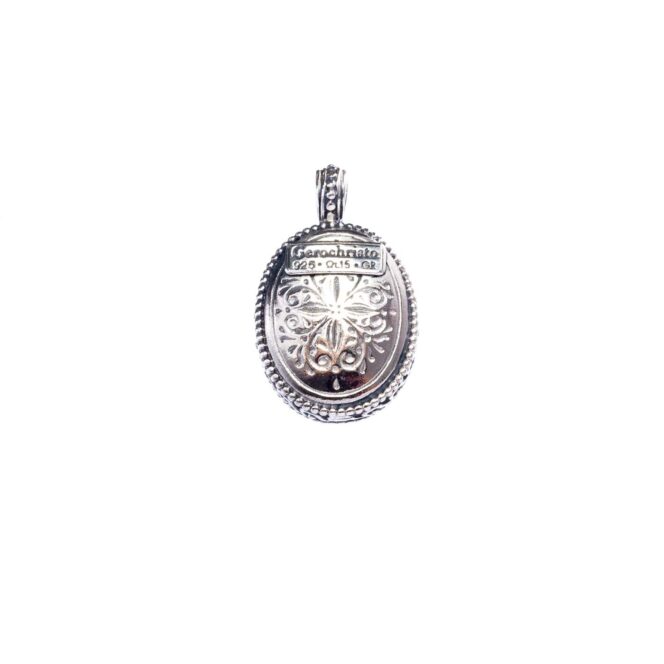 Garden Shadows medium oval Pendant in Sterling Silver with Garnet - Image 2