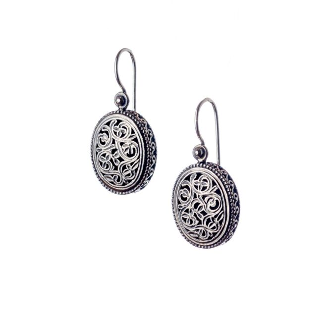 Garden Shadows Medium oval Earrings in Sterling Silver