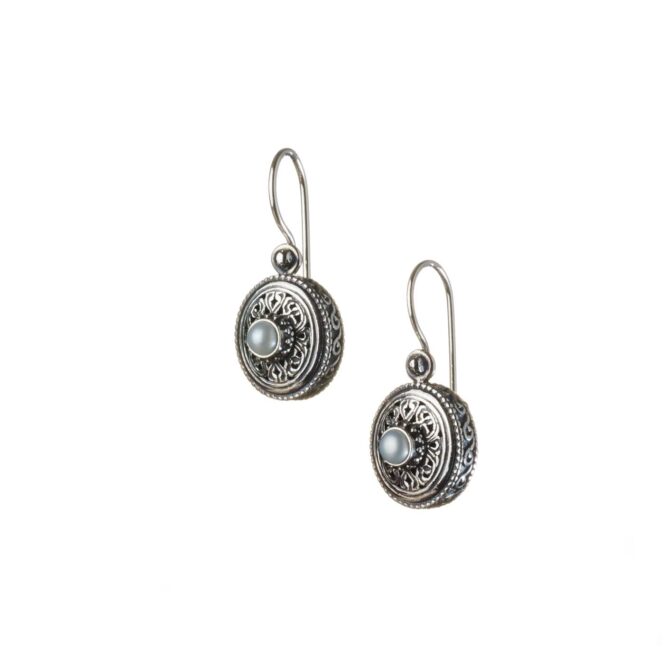 Garden Shadows small Oval earrings in Sterling Silver with Gemstones - Image 2