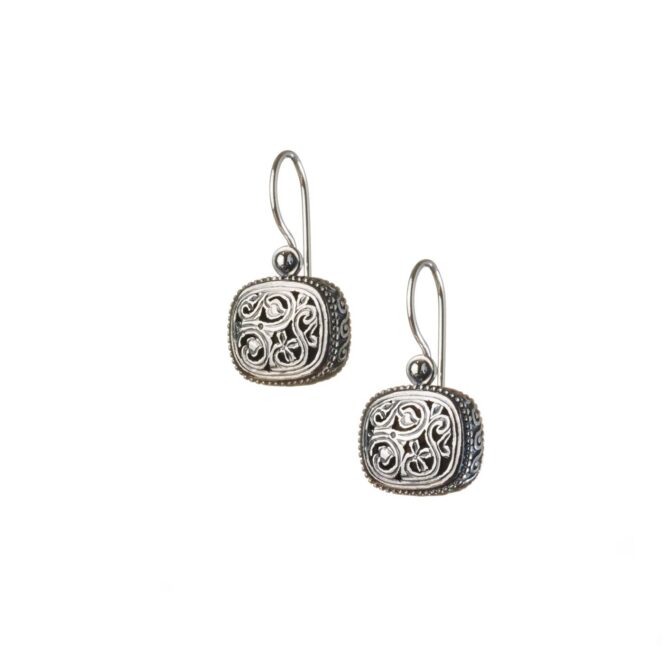 Garden Shadows small cushion Earrings in Sterling Silver