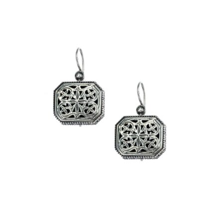 Garden Shadows Polygon Earrings in Sterling Silver