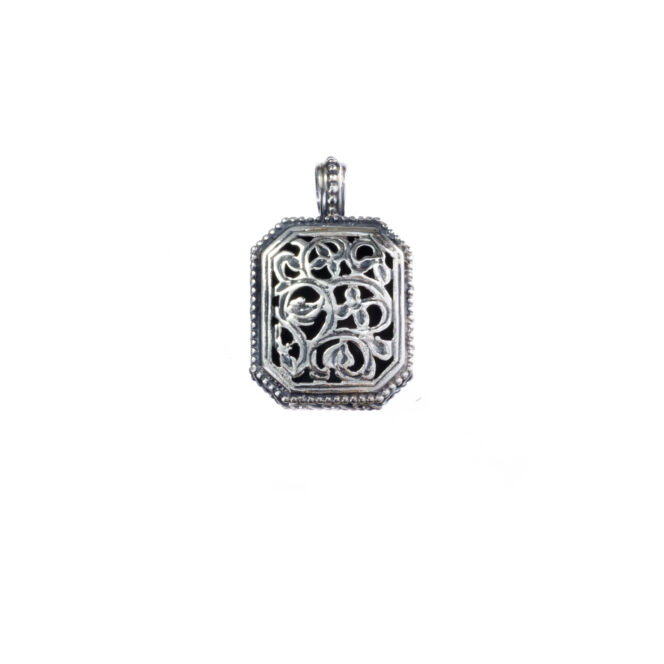 Garden Shadows Polygon Pendant in Sterling Silver