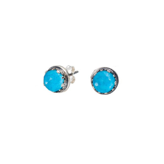 Aegean colors stud earrings in sterling silver - Image 2