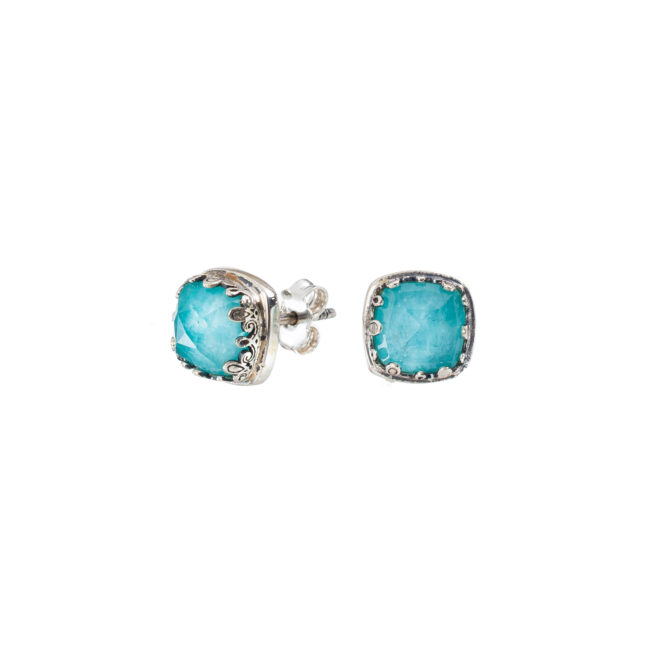 Aegean colors stud earrings in sterling silver