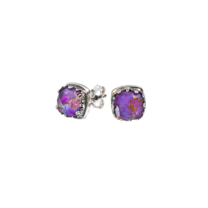 Aegean colors stud earrings in sterling silver - Image 3