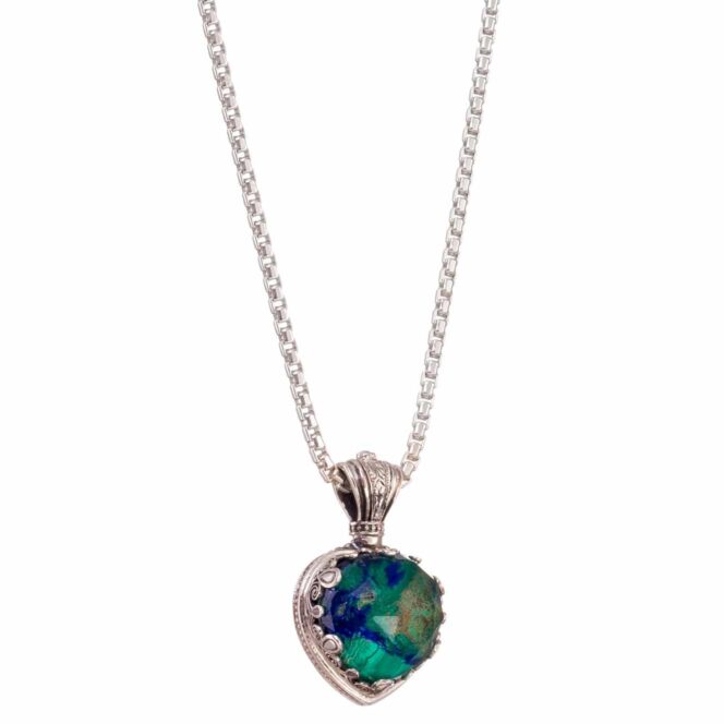 Aegean colors heart pendant in Sterling Silver - Image 2