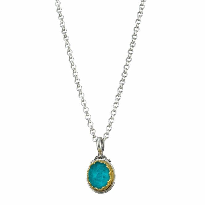 Iris pendant in Sterling Silver with Gold Plated Parts - Image 2