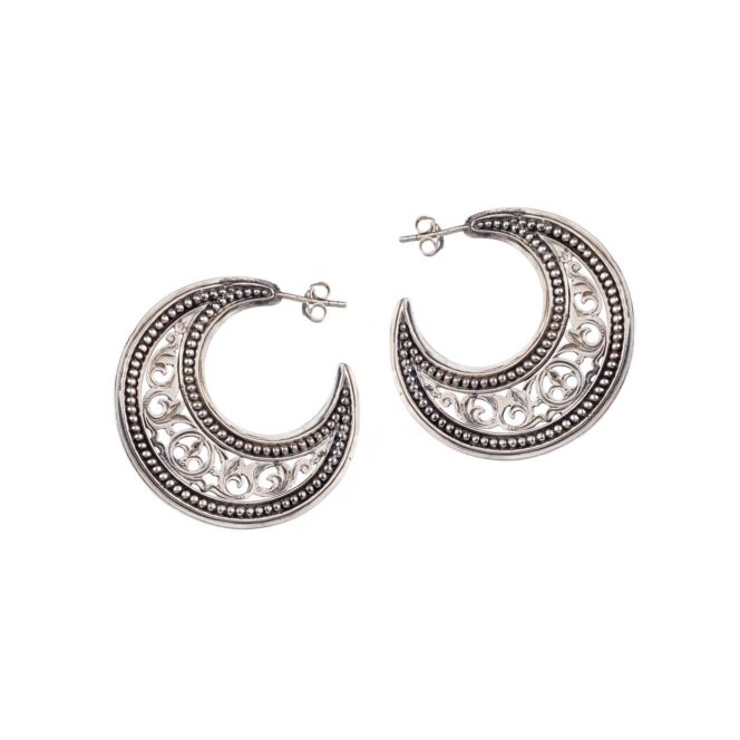 Garden Shadows medium Hoops Earrings in Sterling Silver - Image 2