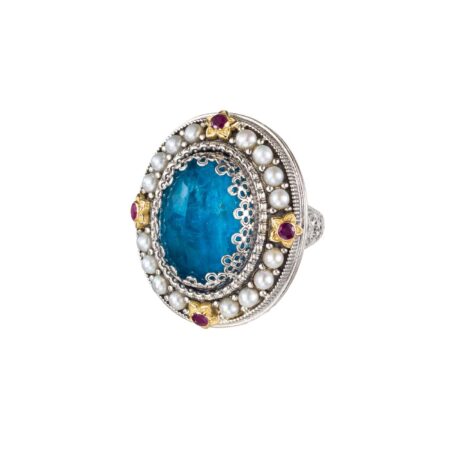 Imperial ring in 18K Gold and Sterling Silver with gemstones