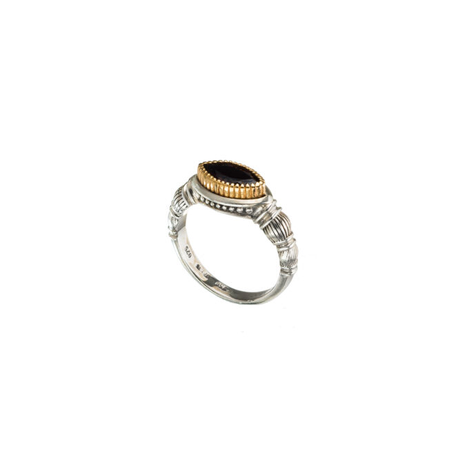 Ariadne ring in 18K Gold and Sterling Silver with garnet - Image 2