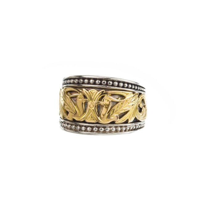 Byzantine band ring in 18K Gold and Sterling Silver - Image 3