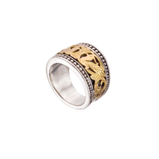 Byzantine band ring in 18K Gold and Sterling Silver - Image 4