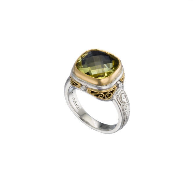 Statement ring in 18K Gold and Sterling Silver with topaz - Image 4