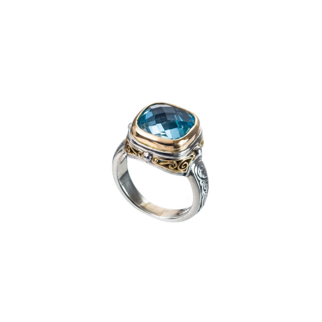 Statement ring in 18K Gold and Sterling Silver with topaz - Image 2
