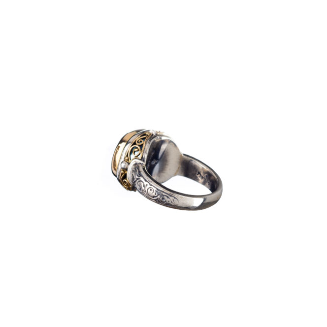 Statement ring in 18K Gold and Sterling Silver with topaz - Image 6