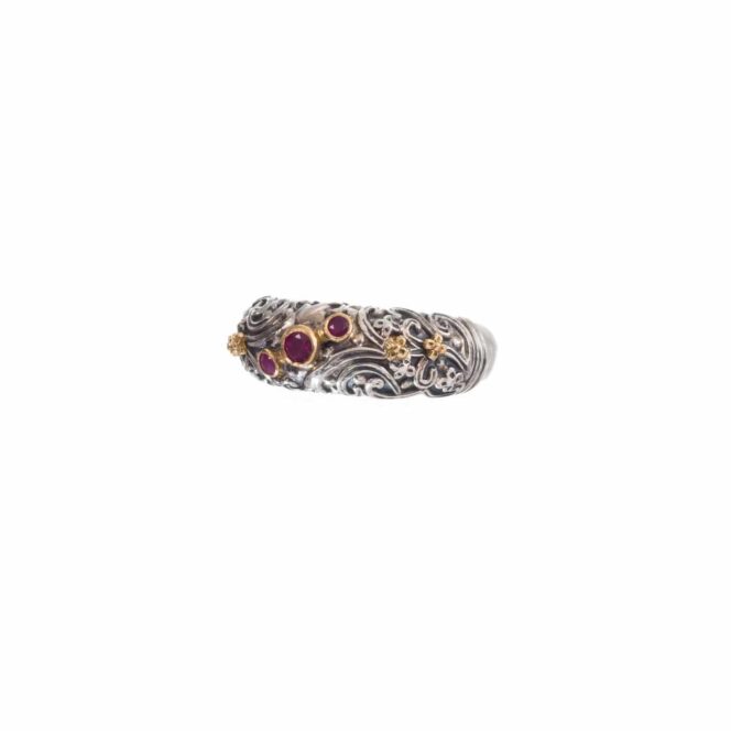 Eve ring in 18K Gold and Sterling Silver and rubies - Image 2