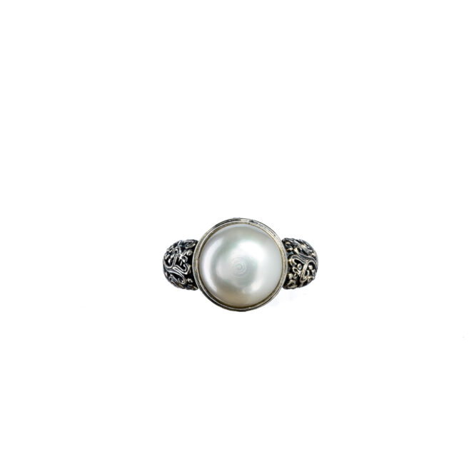 Eve Big Pearl Ring in Sterling Silver