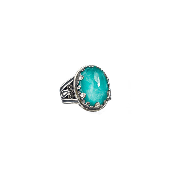 Aegean colors oval ring in sterling silver - Image 3