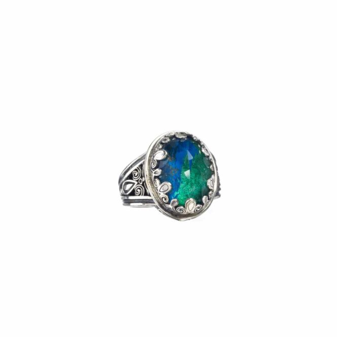 Aegean colors oval ring in sterling silver - Image 4
