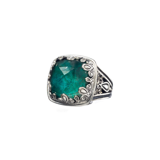 Aegean colors square ring in sterling silver - Image 6