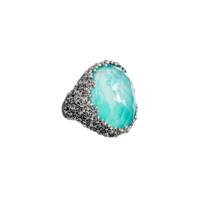 Anthemis big oval ring in Sterling Silver