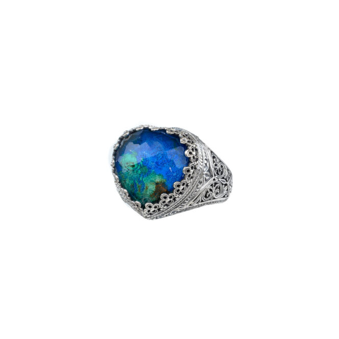 Aegean colors heart ring in Sterling Silver - Image 3
