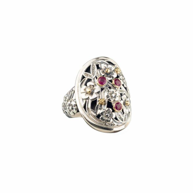 Harmony ring in 18K Gold and Sterling Silver with rubies - Image 2