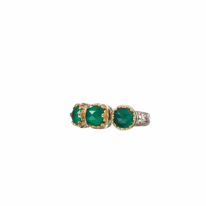 Aegean colors ring in 18K Gold and Sterling Silver with doublet stones - Image 2