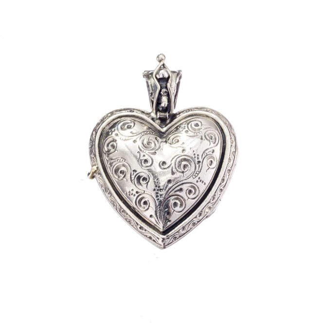 Heart locket pendant in Sterling Silver - Image 3