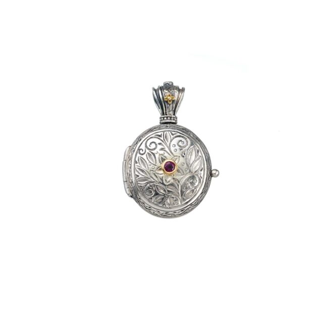 Locket pendant in 18K Gold and Sterling Silver