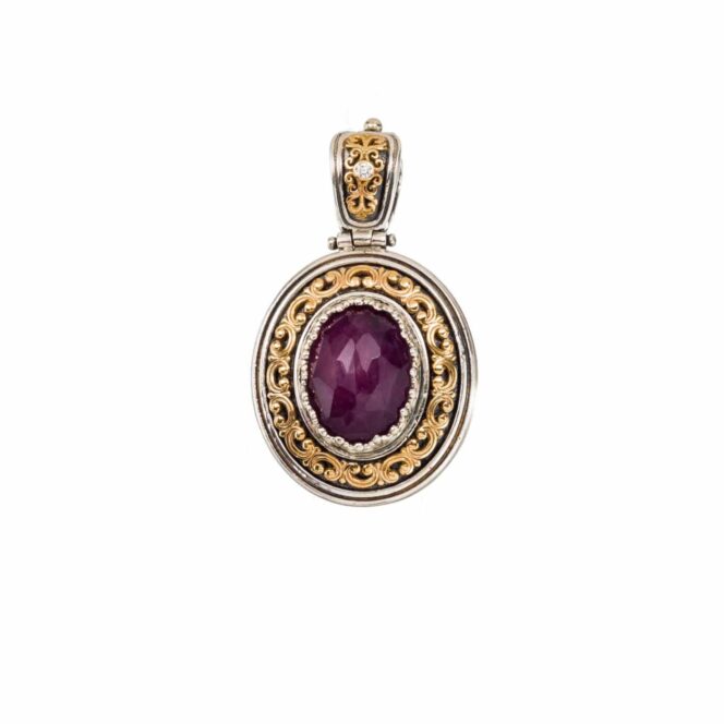Iris pendant in 18K Gold and Sterling Silver