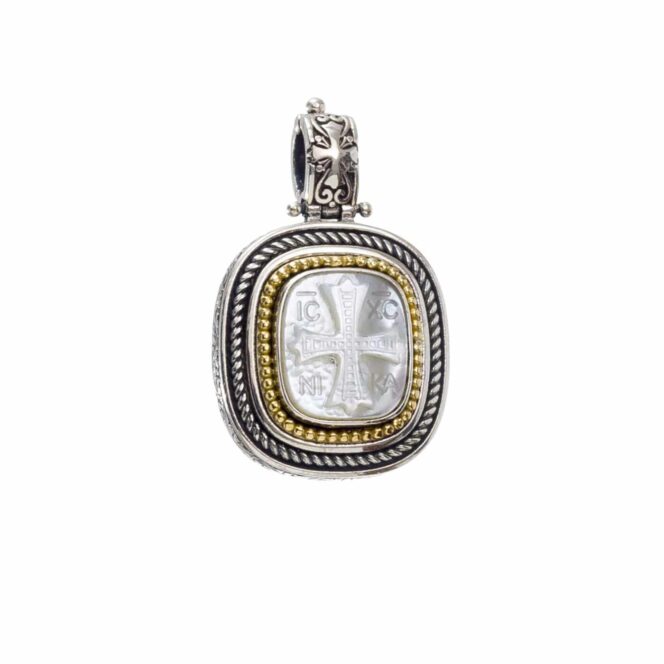Signet pendant in 18K Gold and Sterling Silver - Image 2