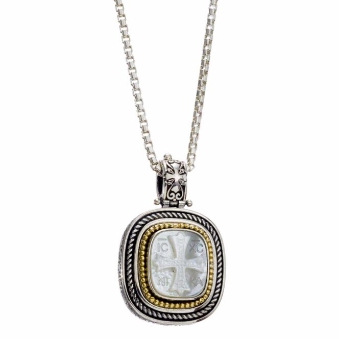 Signet pendant in 18K Gold and Sterling Silver