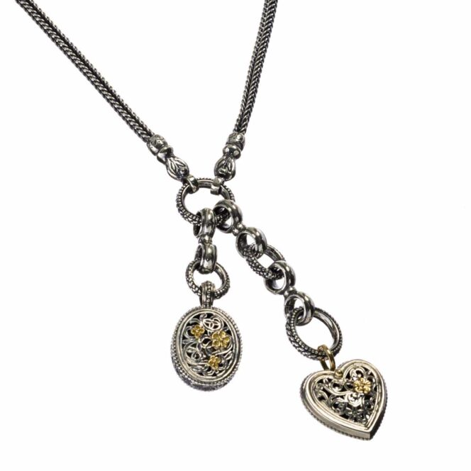 Garden Shadows Charm necklace in 18K Gold and Sterling Silver