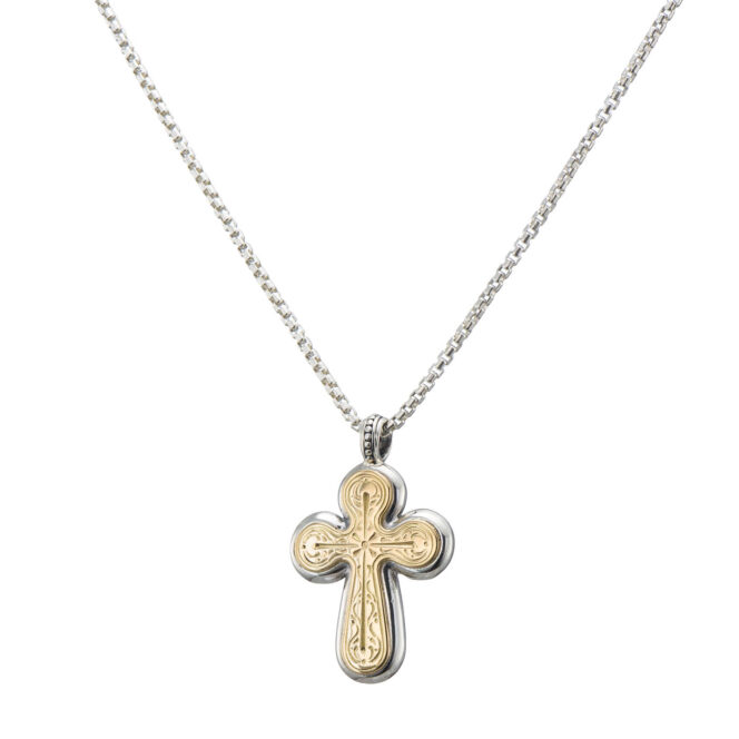 Byzantine Cross in 18K Gold and Sterling Silver - Image 3