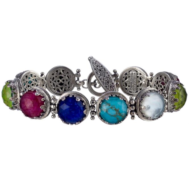 Aegean colors bracelet in Sterling Silver