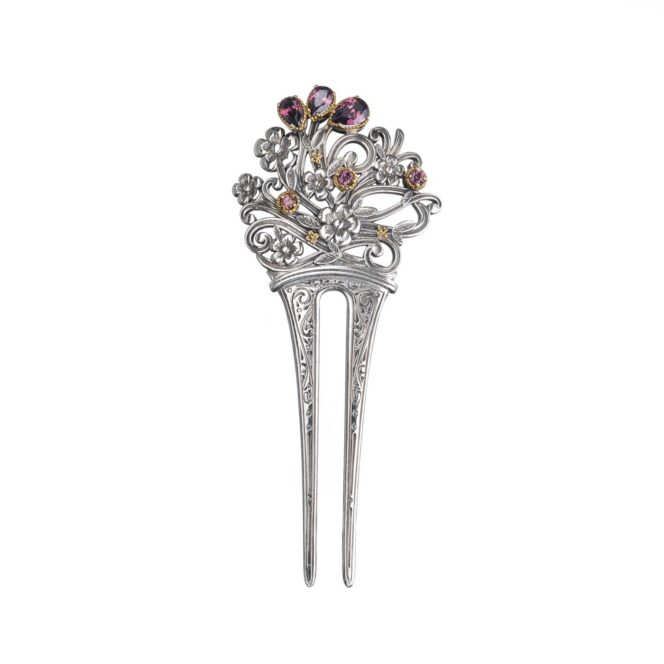 Harmony comb in sterling silver with details in 18K Gold