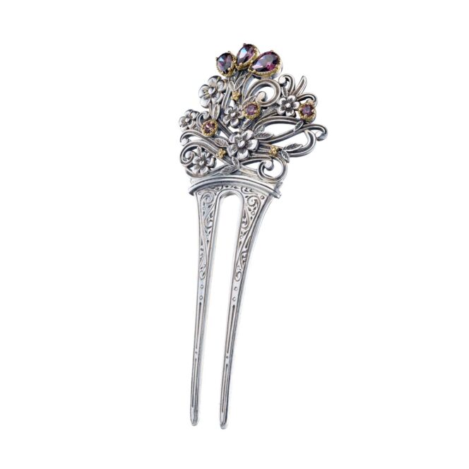 Harmony comb in sterling silver with details in 18K Gold - Image 2