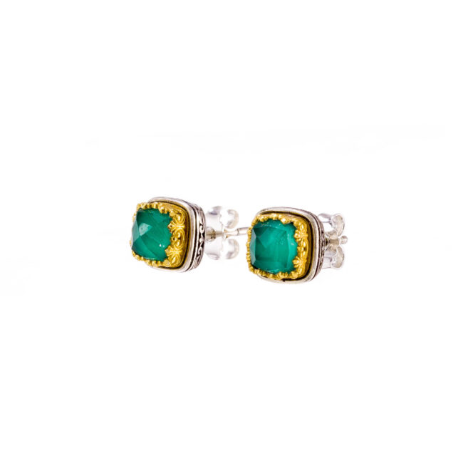Iris stud earrings in Sterling Silver with Gold plated parts - Image 4