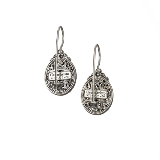 Mediterranean small Oval Earrings in Sterling Silver - Image 3