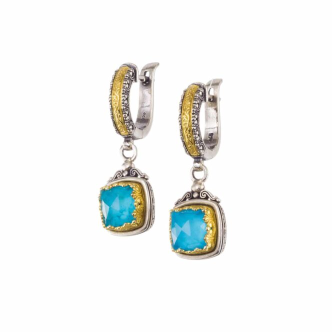 Iris earrings in Sterling Silver with Gold Plated Parts