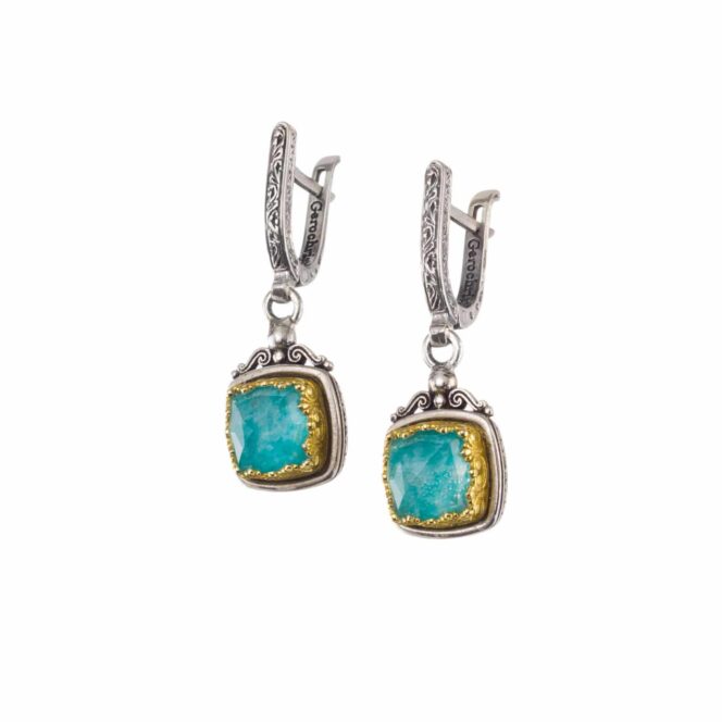 Iris earrings in Sterling Silver with Gold Plated Parts