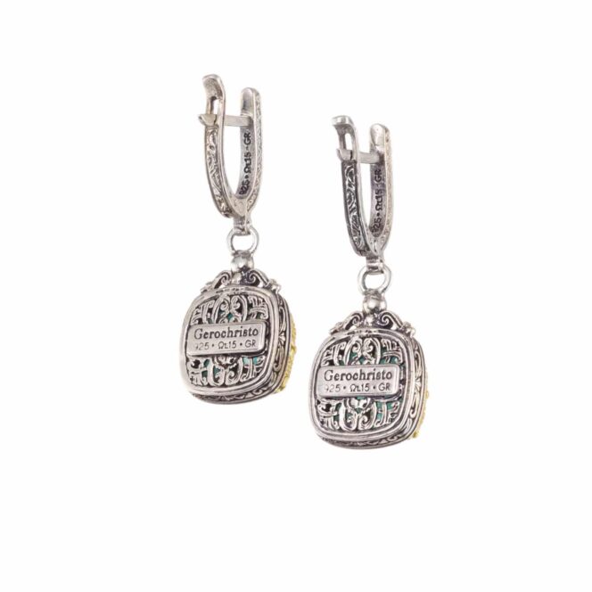 Iris earrings in Sterling Silver with Gold Plated Parts - Image 2