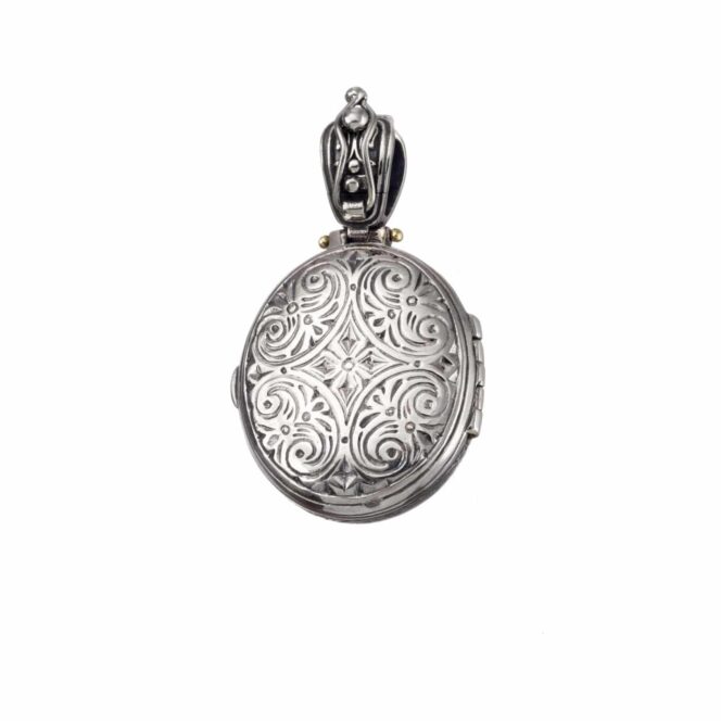 Locket pendant in 18K Gold and Sterling Silver - Image 3
