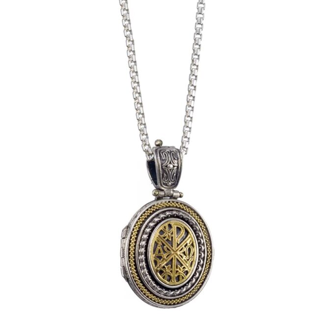 Locket pendant in 18K Gold and Sterling Silver - Image 4